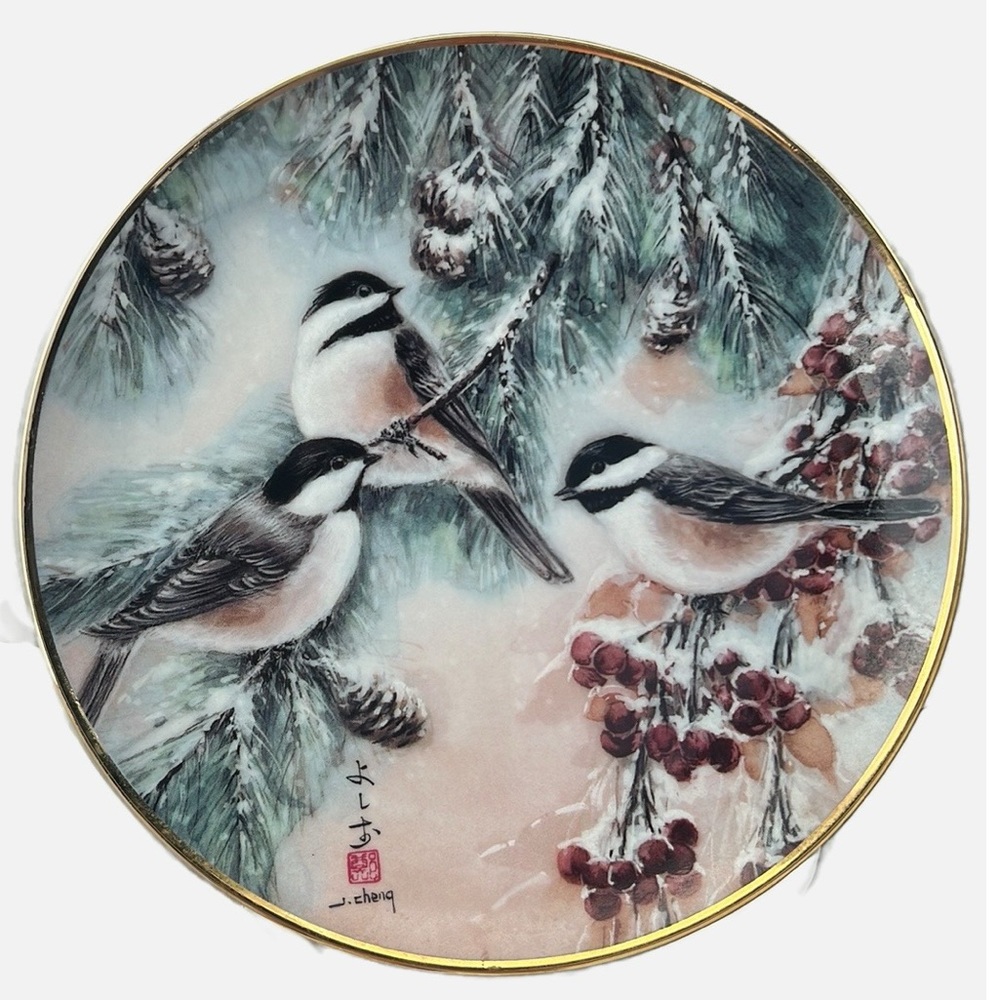 FRANKLIN MINT Limited Edition plate. Sparrows and Evergreens.